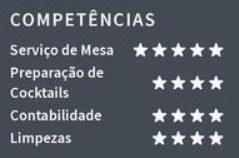 competências para empregado de bar cv