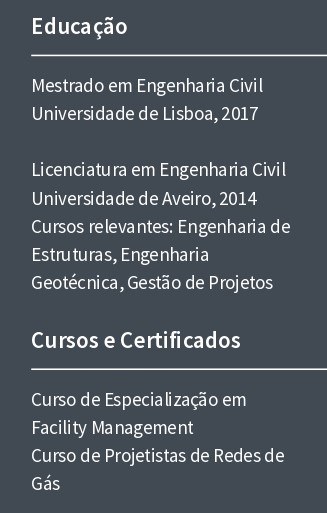 educação para engenheiro civil cv