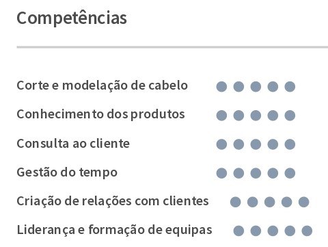 competências para cabeleireiro cv